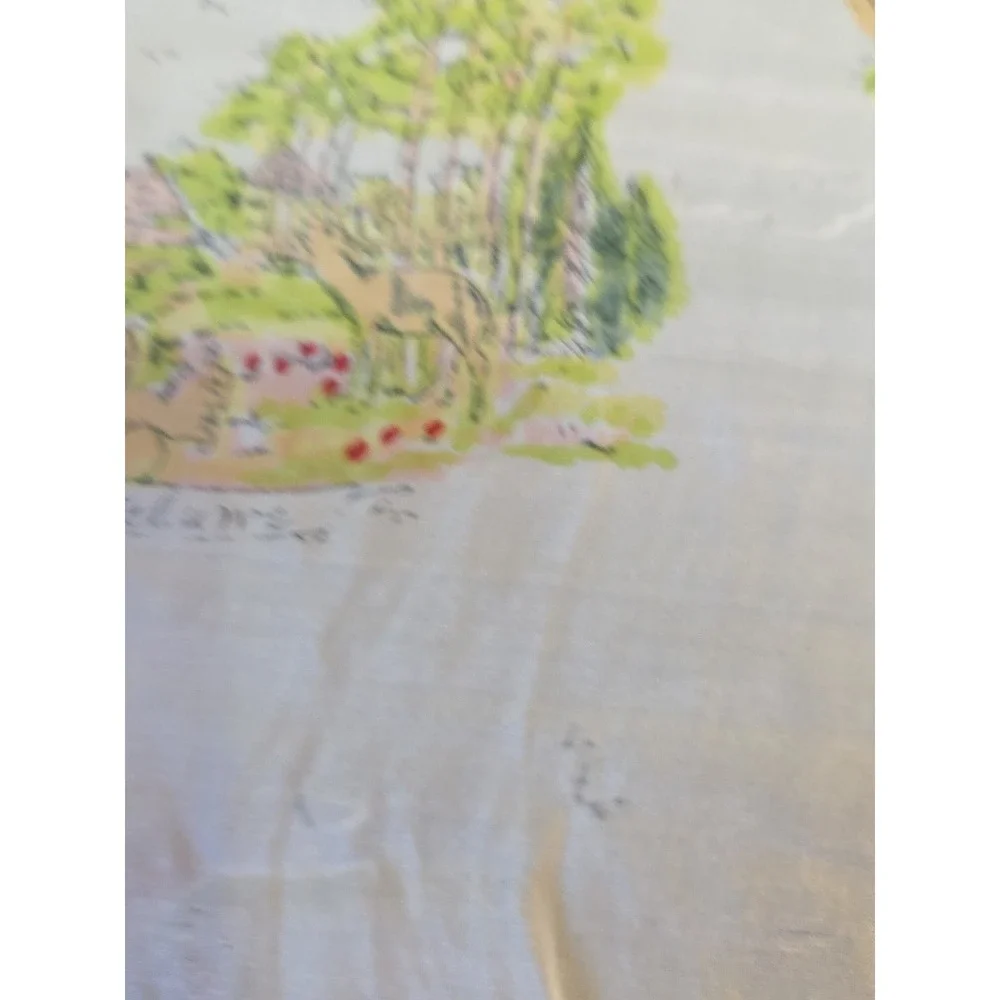 Vintage Souvenir Scarf Holland Windmill Dutch Landmarks Travel Collectible Retro